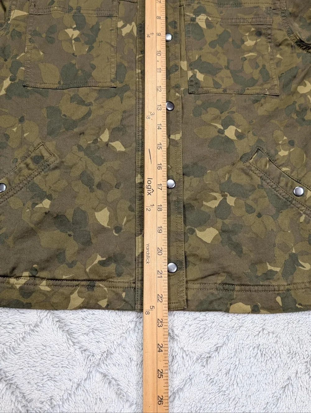 Garnet Hill Jacket Womens 4 Green Army Floral Camo Cotton Utility Casual Outdoor